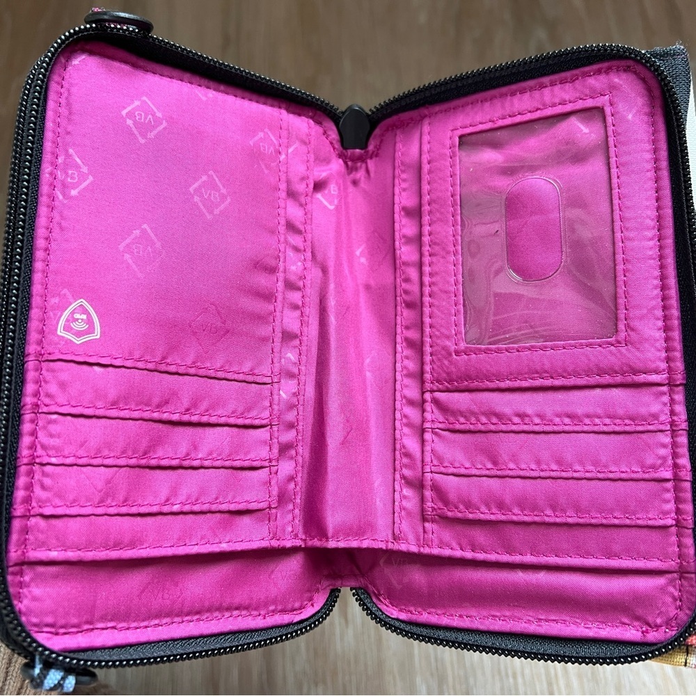 Vera Bradley Floral Zip Around Wallet Pink Interior Organizer - Picture 4 of 7